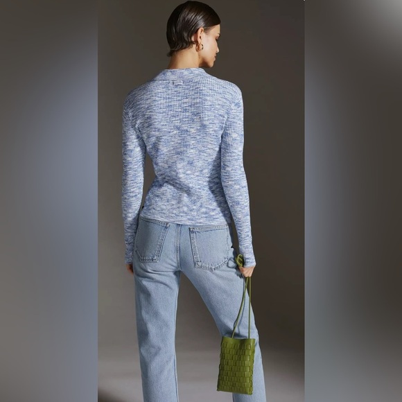 SOLD—Scotch & Soda Collared Cardigan in Blue Space dye - Picture 3 of 9